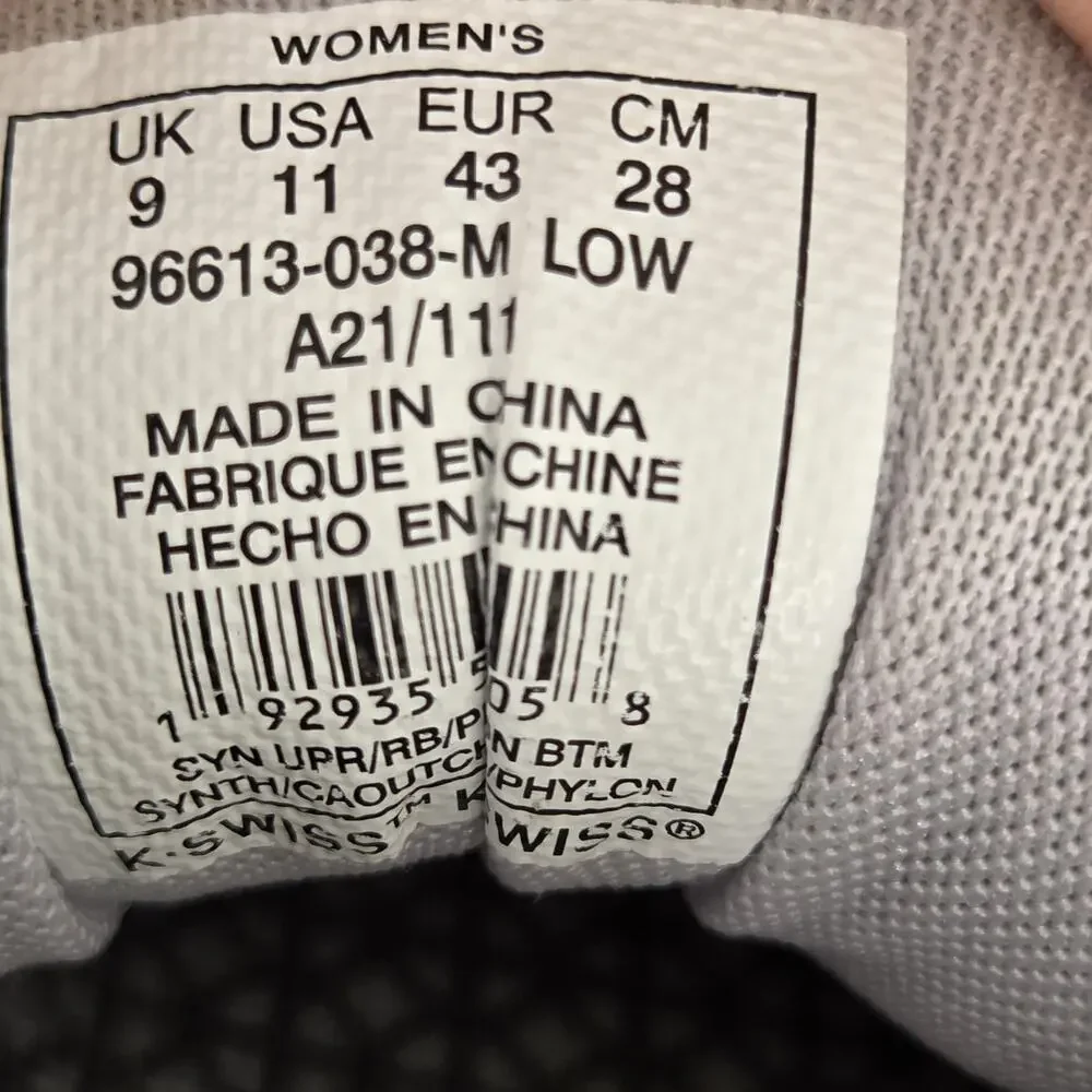 K Swiss Hypercourt Express 2 Womens US 11 White Gray Yellow Athletic Shoes